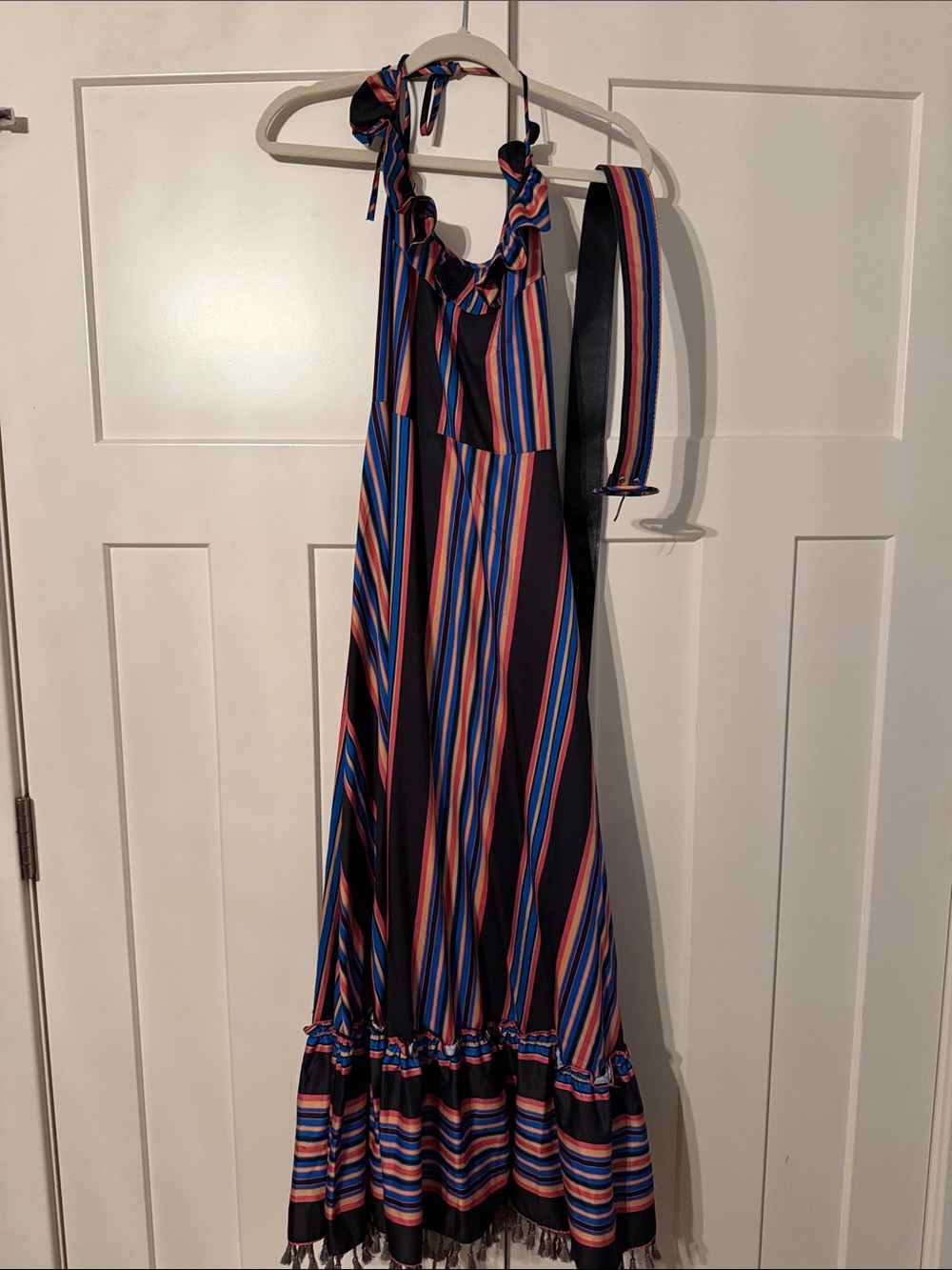 Beulah Multicolor Striped Halter Maxi Dress